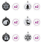 Premium Christmas Bauble Set 40 pcs Black and White - High Quality