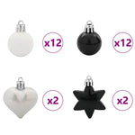 Premium Christmas Bauble Set 40 pcs Black and White - High Quality