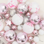 Elegant Christmas Bauble Set 40 pcs White and Pink - Premium Comfort