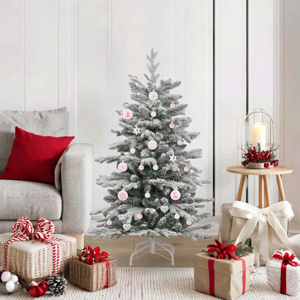 Elegant Christmas Bauble Set 40 pcs White and Pink - Premium Comfort