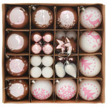 Elegant Christmas Bauble Set 40 pcs White and Pink - Premium Comfort