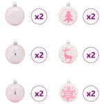 Elegant Christmas Bauble Set 40 pcs White and Pink - Premium Comfort