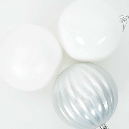 Minimalist Christmas Bauble Set 3 pcs White - Space-Saving Style