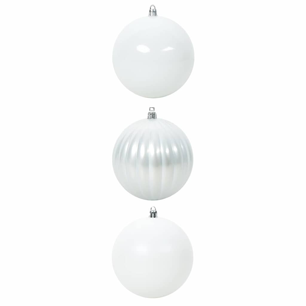 Minimalist Christmas Bauble Set 3 pcs White - Space-Saving Style