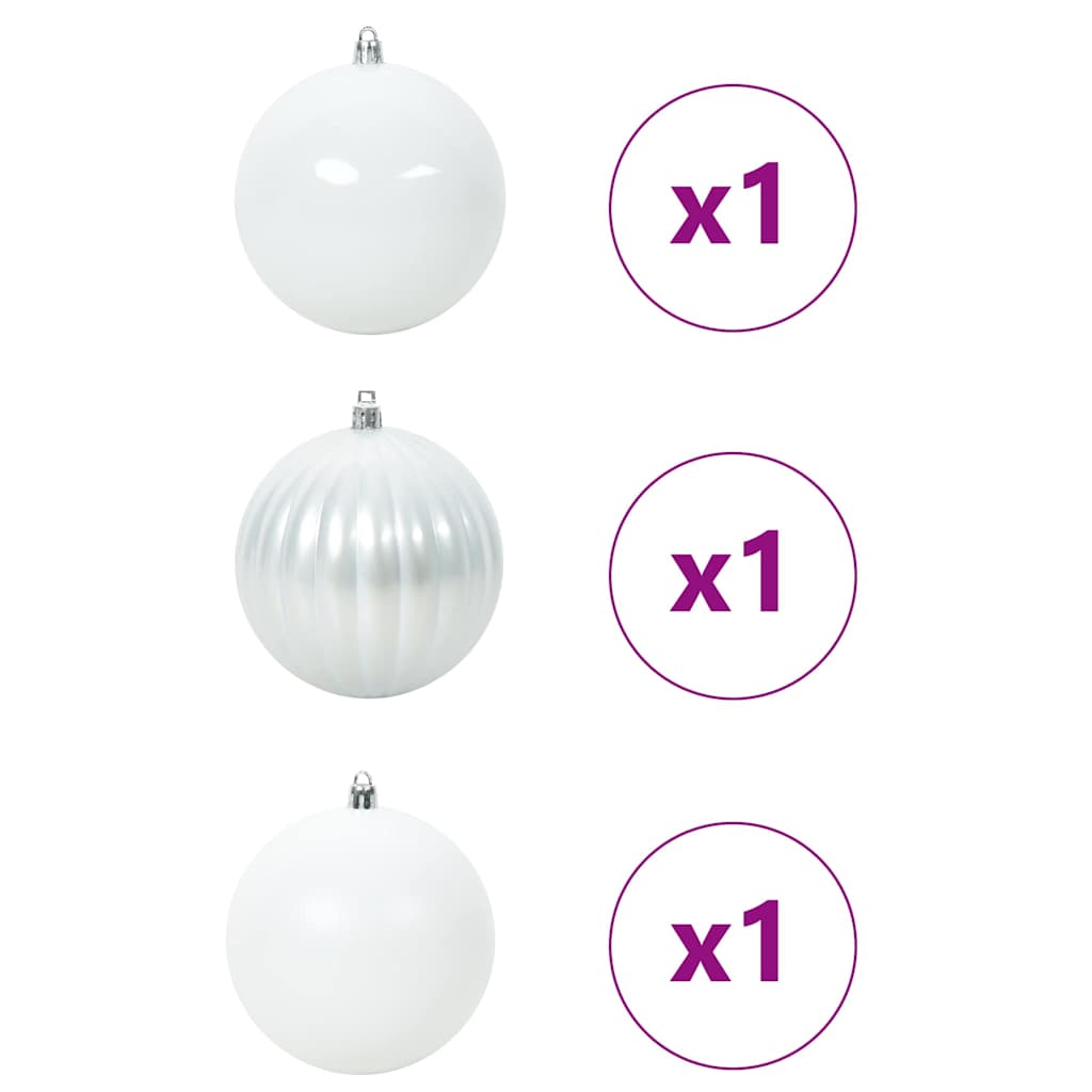 Minimalist Christmas Bauble Set 3 pcs White - Space-Saving Style