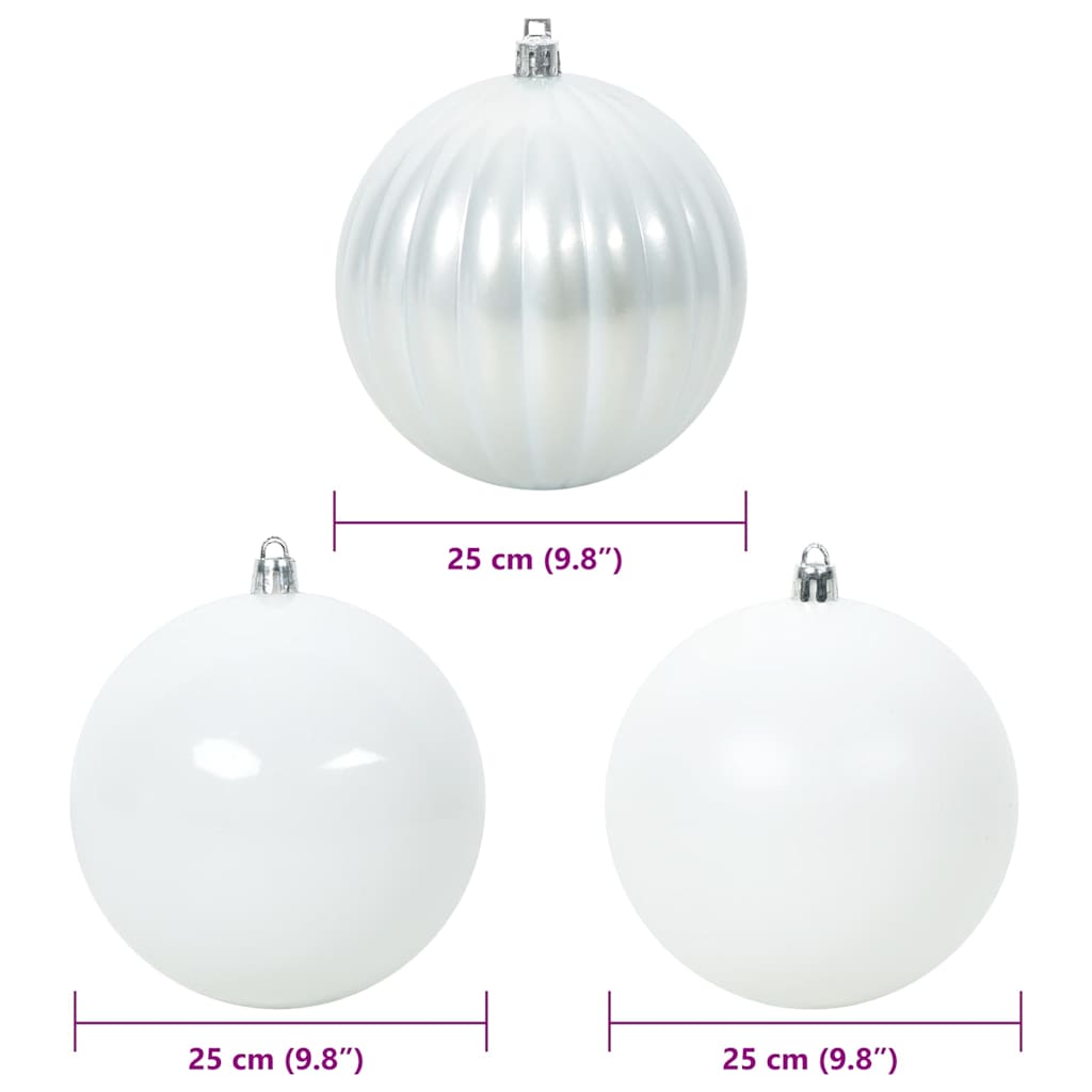 Minimalist Christmas Bauble Set 3 pcs White - Space-Saving Style