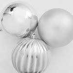 Classic Christmas Bauble Set 3 pcs Silver - Designer Finish - Stylish