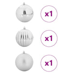 Classic Christmas Bauble Set 3 pcs Silver - Designer Finish - Stylish