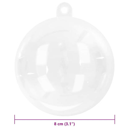 Cozy Christmas Bauble Set 25 pcs Transparent 8cm - Designer Finish