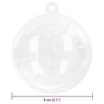 Cozy Christmas Bauble Set 25 pcs Transparent 8cm - Designer Finish