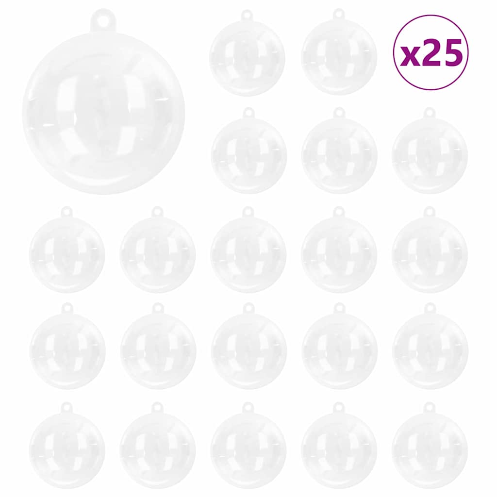 Cozy Christmas Bauble Set 25 pcs Transparent 10cm - High Quality Build