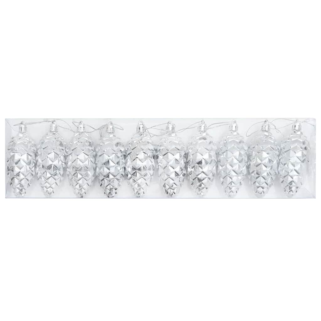 Compact Christmas Pine Cone Ball 40 pcs Silver - Premium Comfort