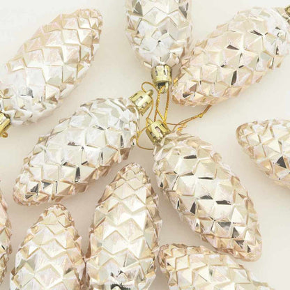 Compact Christmas Pine Cone Ball 40 pcs Champagne - Premium Comfort