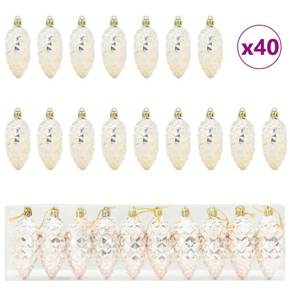 Compact Christmas Pine Cone Ball 40 pcs Champagne - Premium Comfort