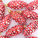 Contemporary Christmas Pine Cone Ball 40 pcs Red - High Quality Build