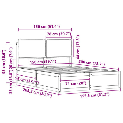 Dark Grey Bed Frame with Soft Upholstered Headboard and Platform Slats Queen