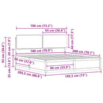 Dark Grey King Bed Frame Upholstered Headboard Solid Pine Wood Platform Bed