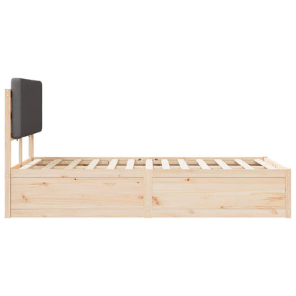 Queen Size Dark Grey Bed Frame with Washable Upholstered Headboard
