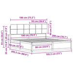 King Bed Frame Dark Grey Upholstered Headboard Solid Pine Wood Platform Bed