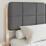 Queen Size Bed Frame with Upholstered Headboard and Slatted Base Dark Grey