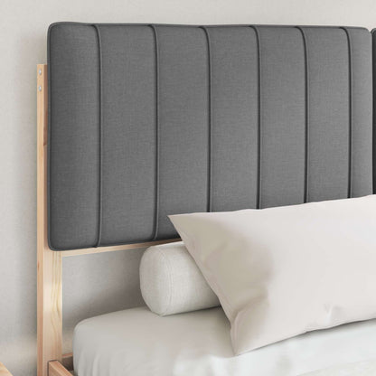 Queen Dark Grey Wooden Bed Frame with Soft Upholstered Headboard