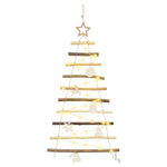 Elegant Christmas Tree with 30 LEDs Natural 90cm Solid Ash wood