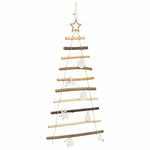 Elegant Christmas Tree with 30 LEDs Natural 90cm Solid Ash wood