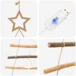 Contemporary Christmas Tree with 50 LEDs Natural 120cm Solid Ash wood