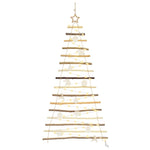 Contemporary Christmas Tree with 50 LEDs Natural 120cm Solid Ash wood