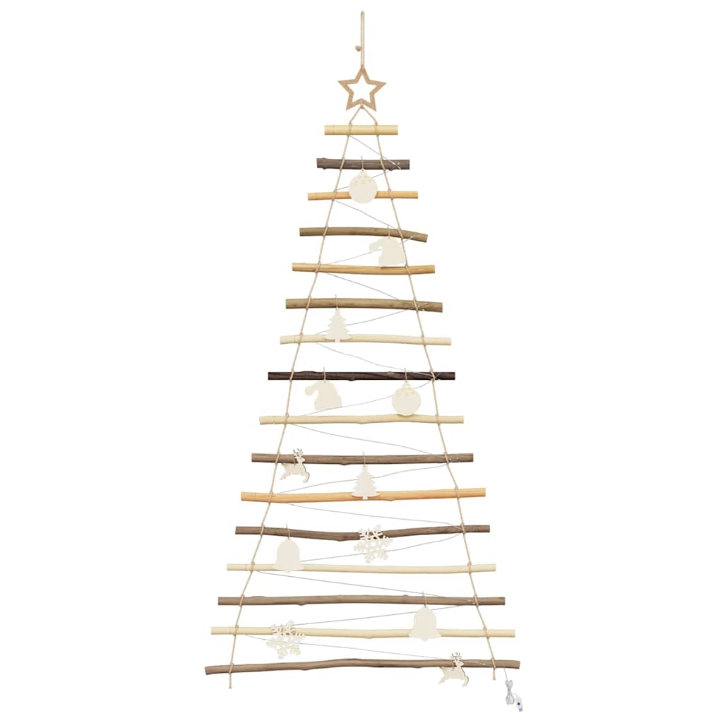Contemporary Christmas Tree with 50 LEDs Natural 120cm Solid Ash wood