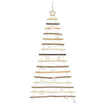 Contemporary Christmas Tree with 50 LEDs Natural 120cm Solid Ash wood
