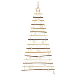 Contemporary Christmas Tree with 50 LEDs Natural 120cm Solid Ash wood