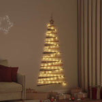 Classic Christmas Tree with 80 LEDs Natural 150cm Solid Ash wood - Soft
