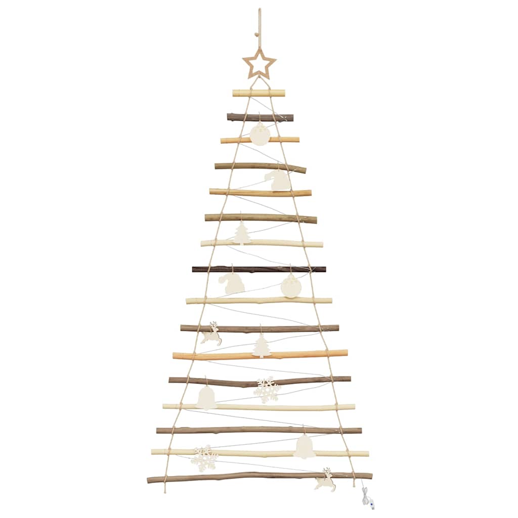 Classic Christmas Tree with 80 LEDs Natural 150cm Solid Ash wood - Soft