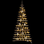 Classic Christmas Tree with 80 LEDs Natural 150cm Solid Ash wood - Soft