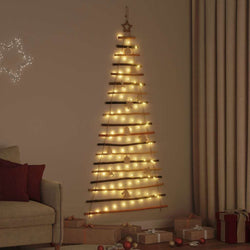 Compact Christmas Tree with 100 LEDs Natural 180cm Solid Ash wood - Sturdy