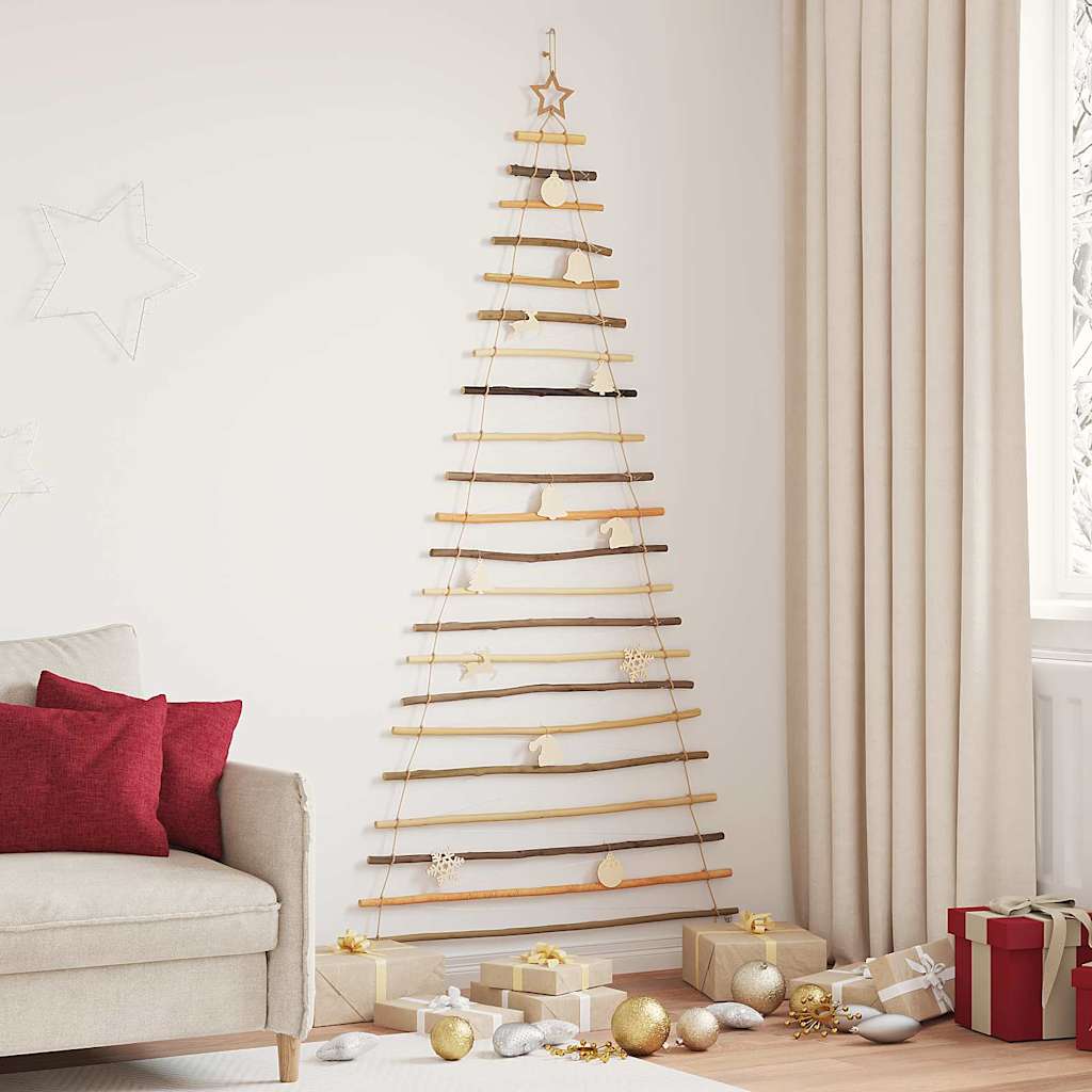 Functional Christmas Tree with 130 LEDs Natural 210cm Solid Ash wood - Home