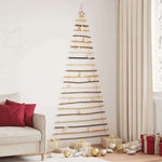 Functional Christmas Tree with 130 LEDs Natural 210cm Solid Ash wood - Home