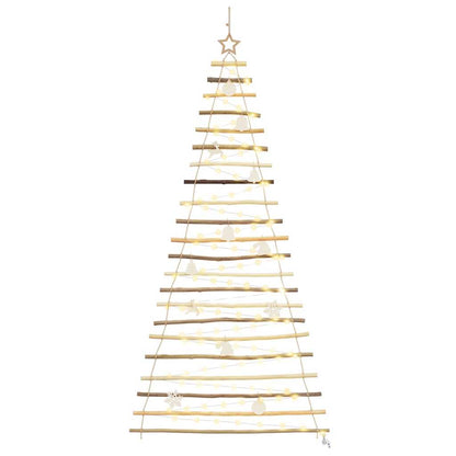 Functional Christmas Tree with 130 LEDs Natural 210cm Solid Ash wood - Home