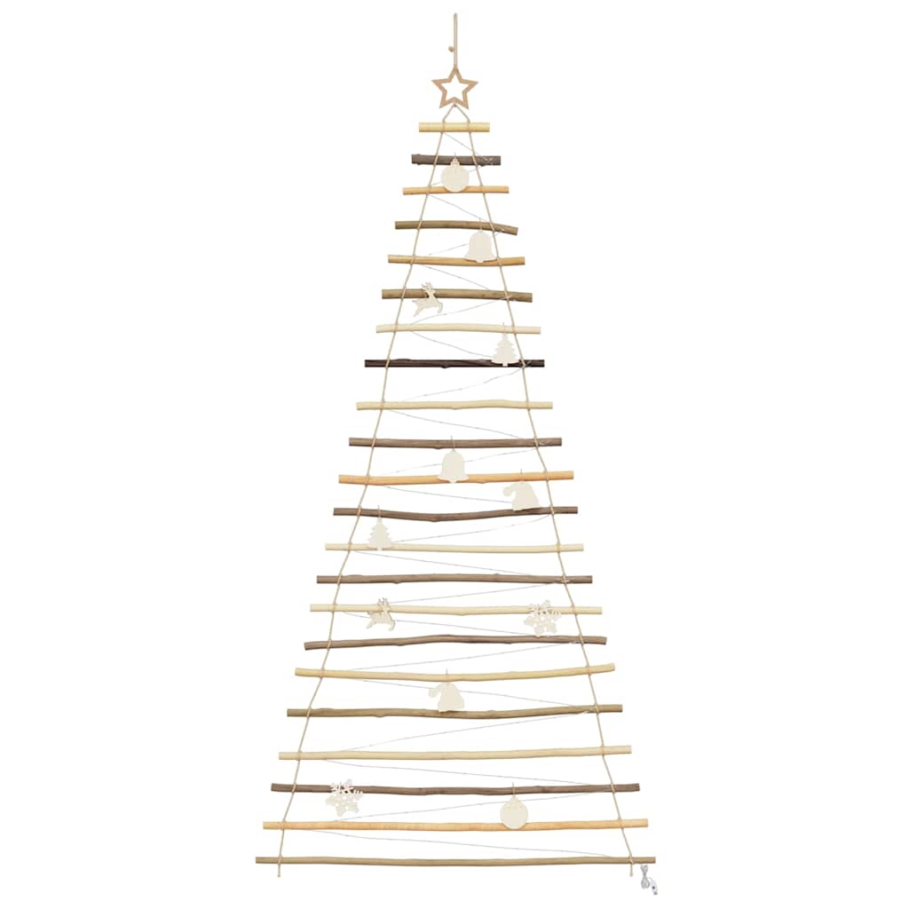 Functional Christmas Tree with 130 LEDs Natural 210cm Solid Ash wood - Home