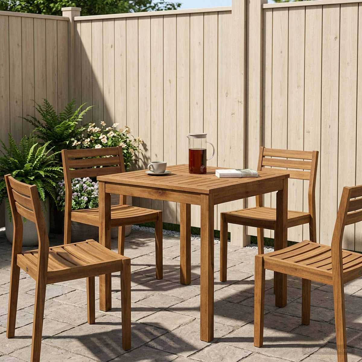 Outdoor Table Natural Wood 60x60.5x75cm