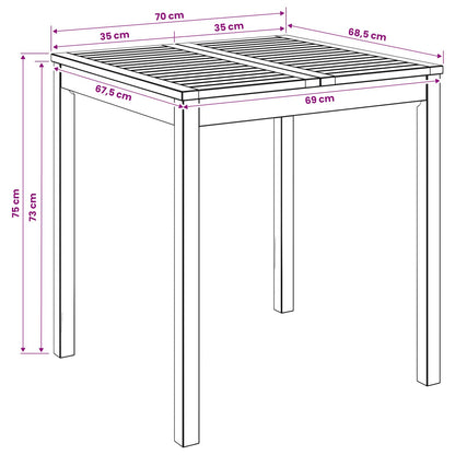 Outdoor Table Natural Wood 70x68.5x75cm