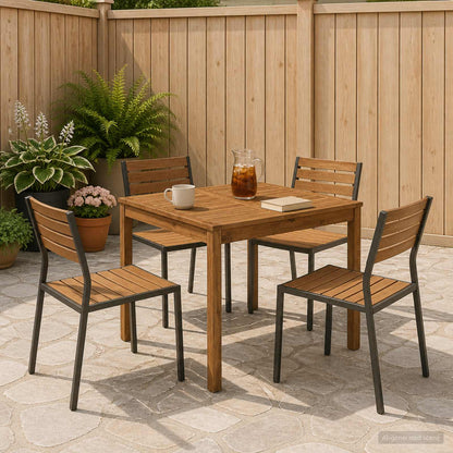 Garden Table Natural Acacia 80x80.5x75cm