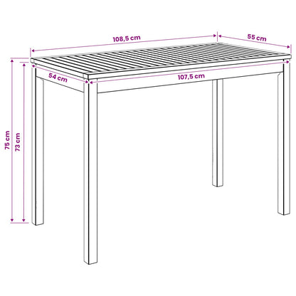Outdoor Table Natural Wood 108.5x55x75cm