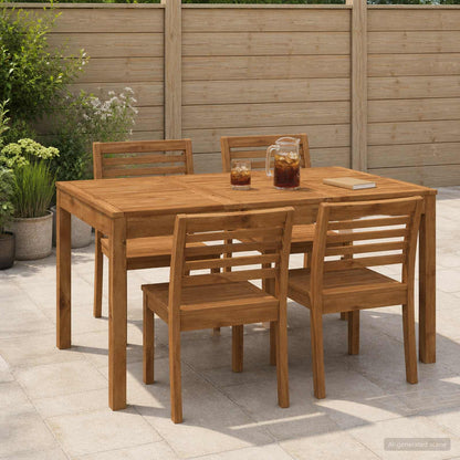 Outdoor Table Natural Acacia 141x80.5x75cm