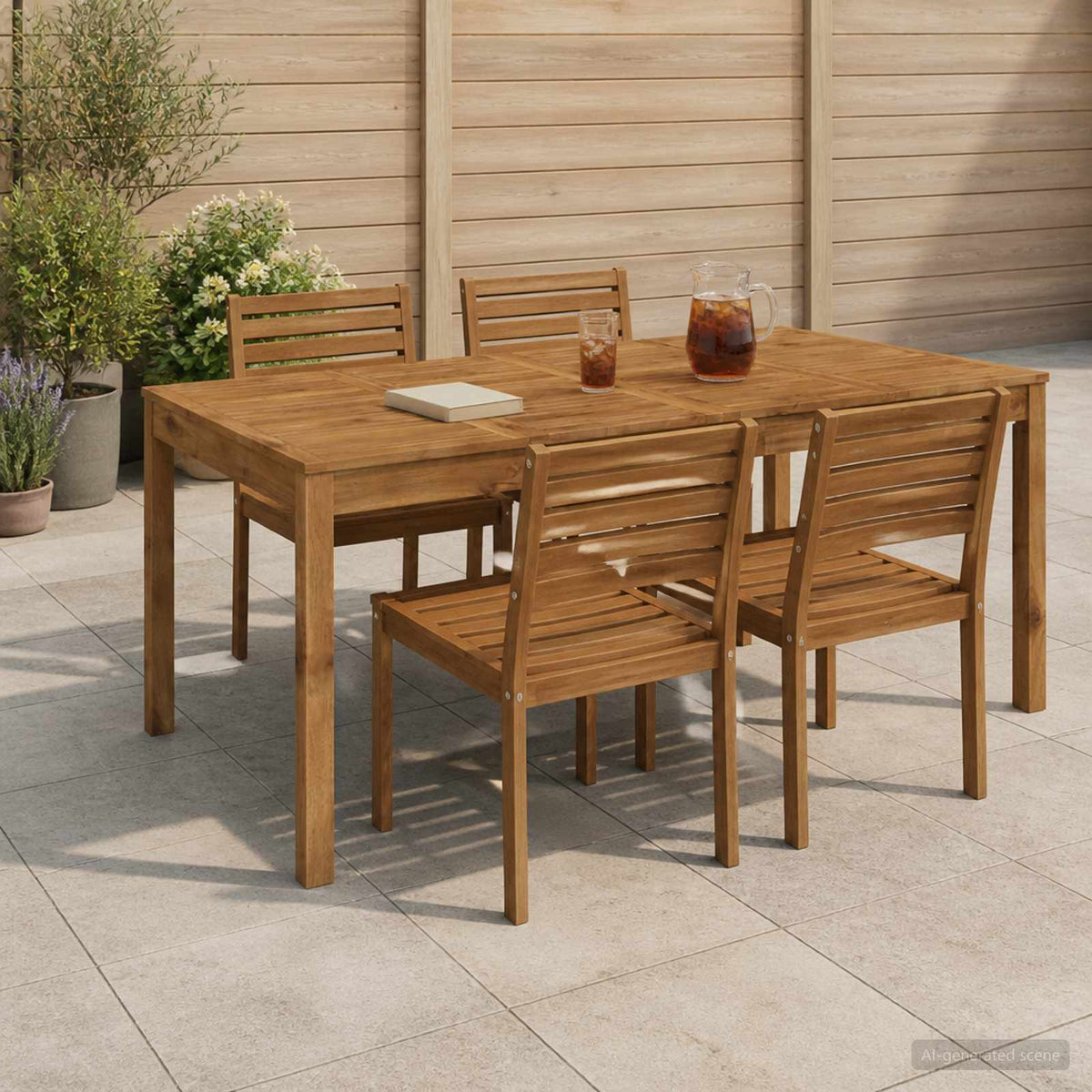 Outdoor Table Natural Wood 180x88.5x75cm