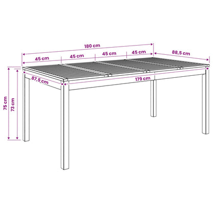 Outdoor Table Natural Wood 180x88.5x75cm