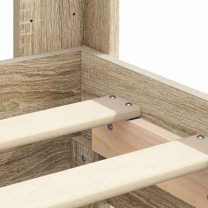 Oak Bed Frame With Storage 156.5 cm x 203 cm x 100 cm