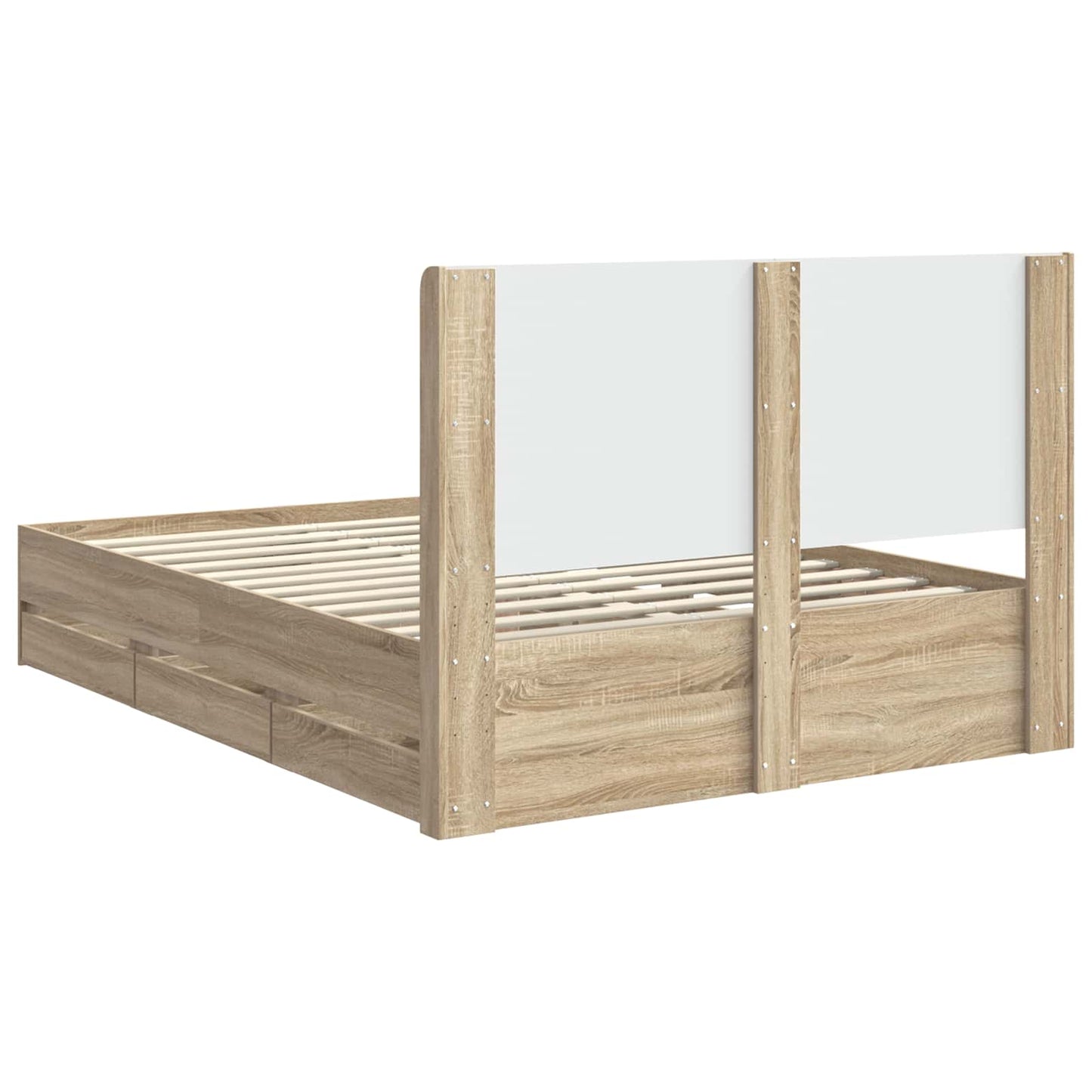 Oak Bed Frame With Storage 156.5 cm x 203 cm x 100 cm