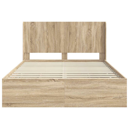 Oak Bed Frame With Storage 156.5 cm x 203 cm x 100 cm